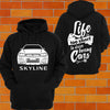 Nissan R34 Skyline Hoodie (front) - Chaotic Customs